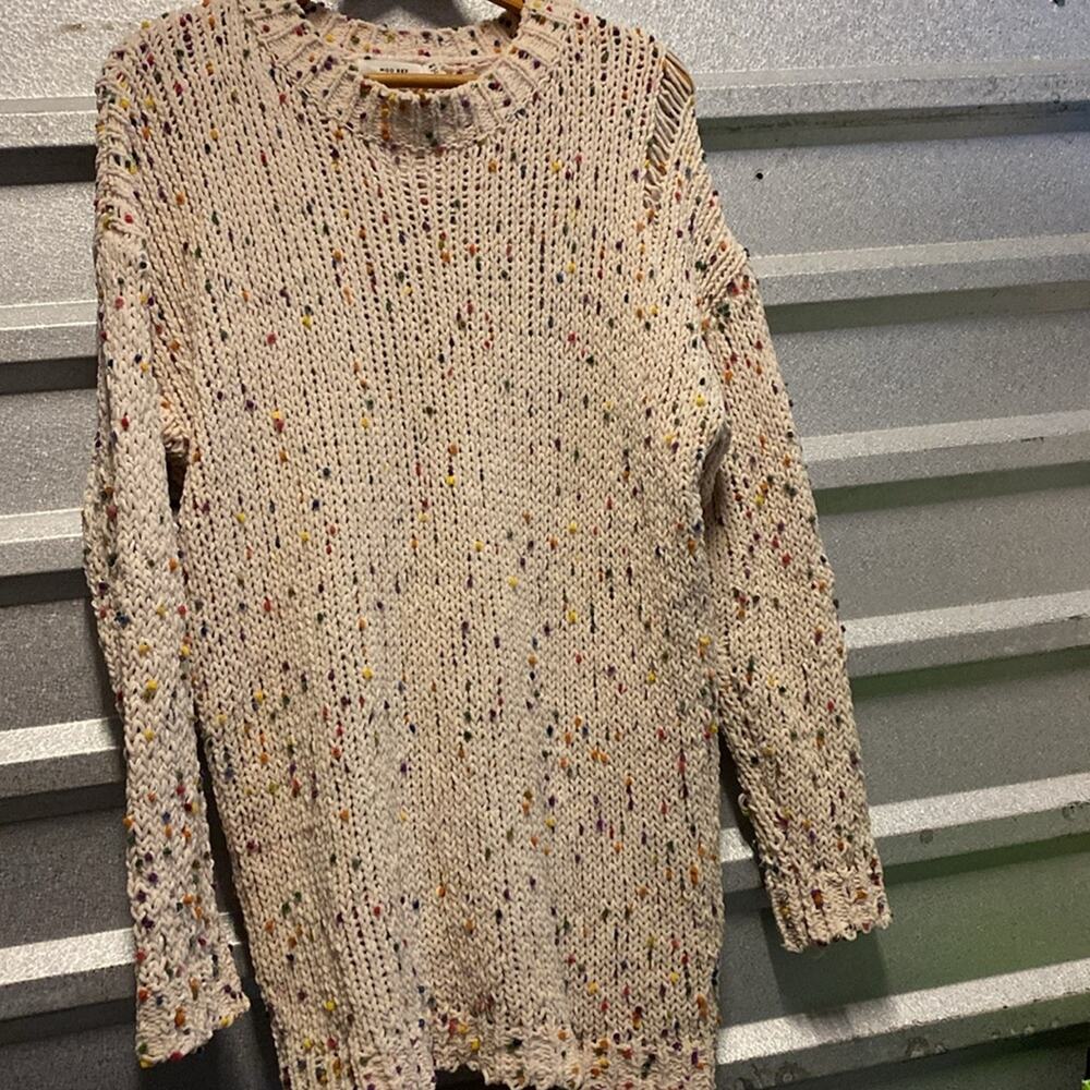 Mod Ref confetti multicolored pom Pom loose knit crew neck sweater - Picture 2 of 7